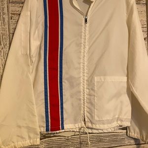 Vintage Pla-Jac red, white and blue light weight windbreaker. Medium